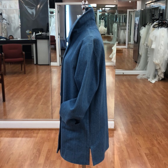 Women’s double breasted denim pea coat, made in US - Picture 2 of 6
